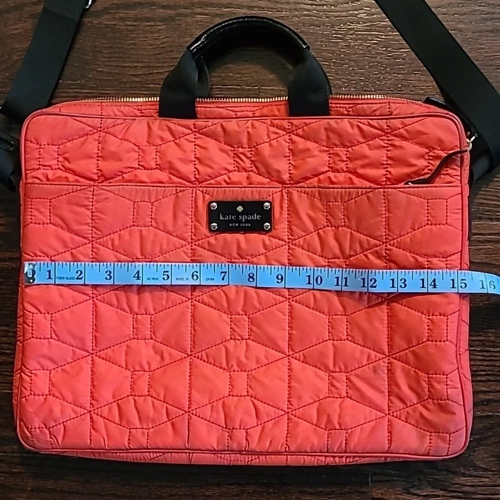 Kate Spade Red Black Quilted Padded Latop Carrier Shoulder Bag School College